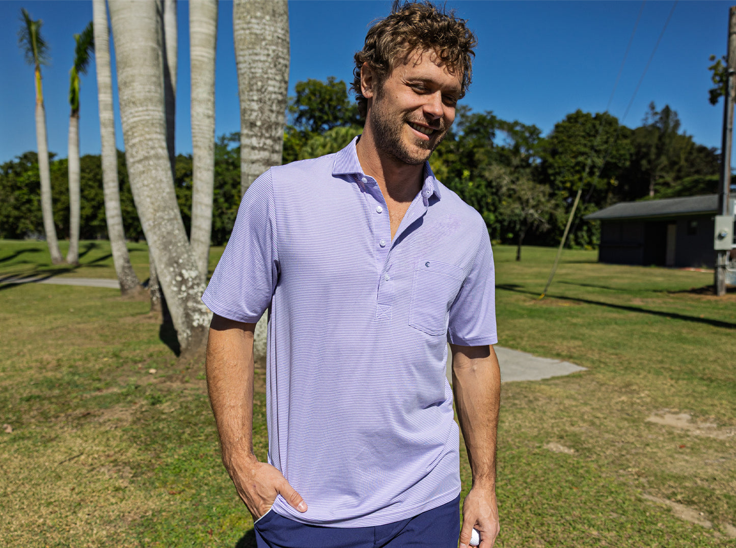 Spread Collar Polo - Hobby Stripe - Lavender