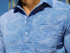 Jacquard Palm Stripe Polo - Ocean