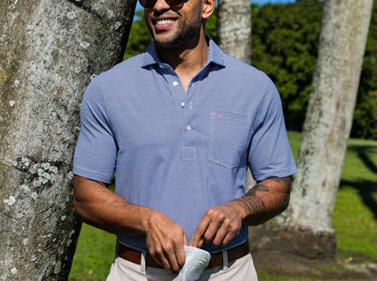 Spread Collar Polo - Hobby Stripe - Navy