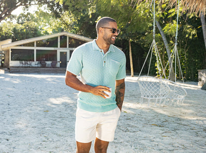 Bungalow Sweater Polo - Mist