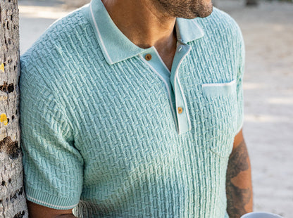 Bungalow Sweater Polo - Mist