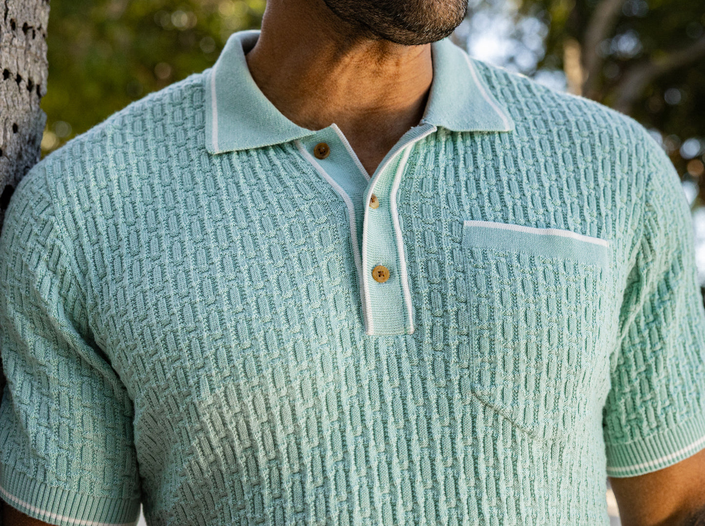 Bungalow Sweater Polo - Mist