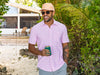 Performance Pique Knit Button Down - Light Pink