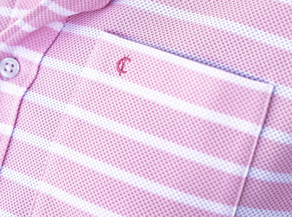 Performance Pique Knit Button Down - Light Pink