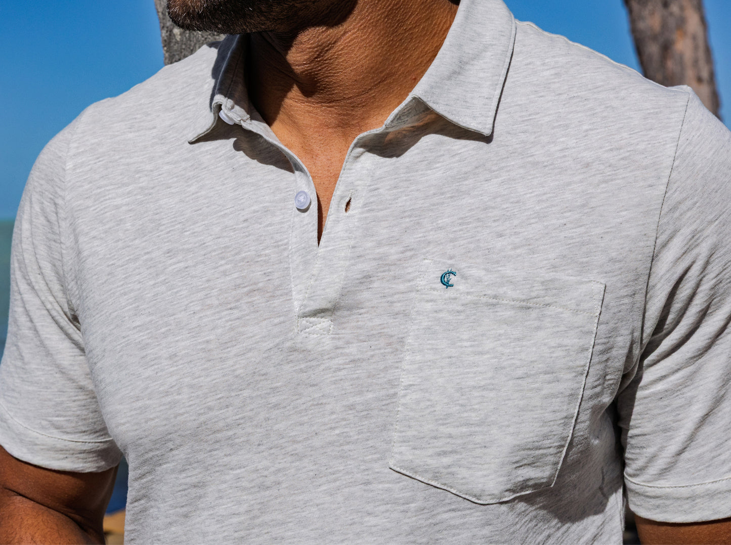 Sunwashed Polo - Heather Oatmeal