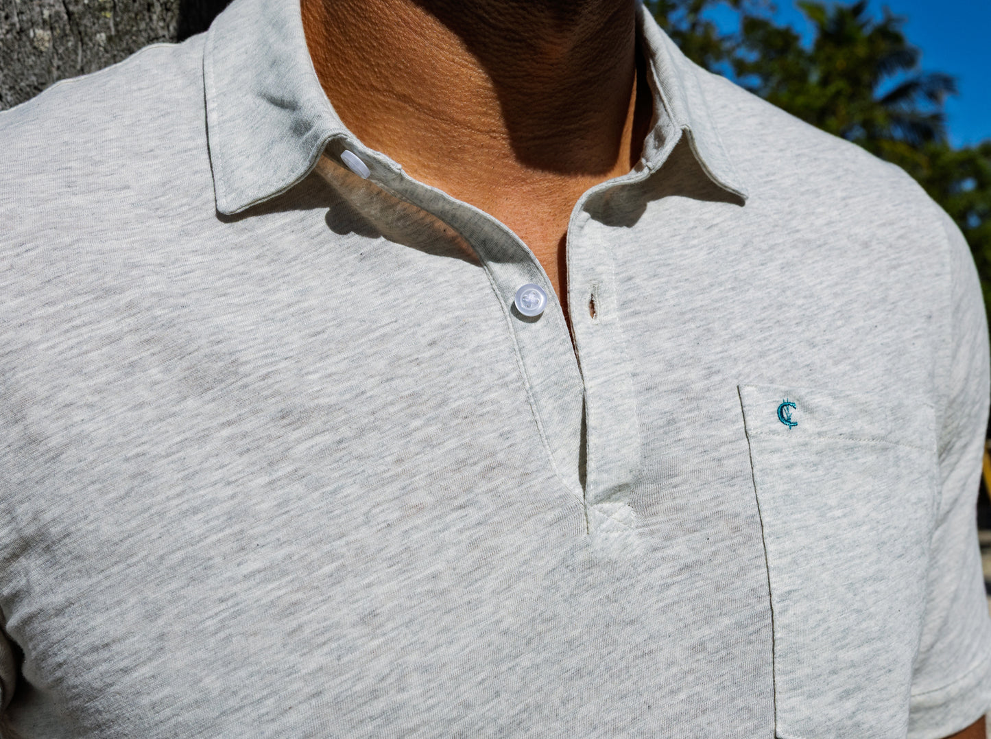 Sunwashed Polo - Heather Oatmeal