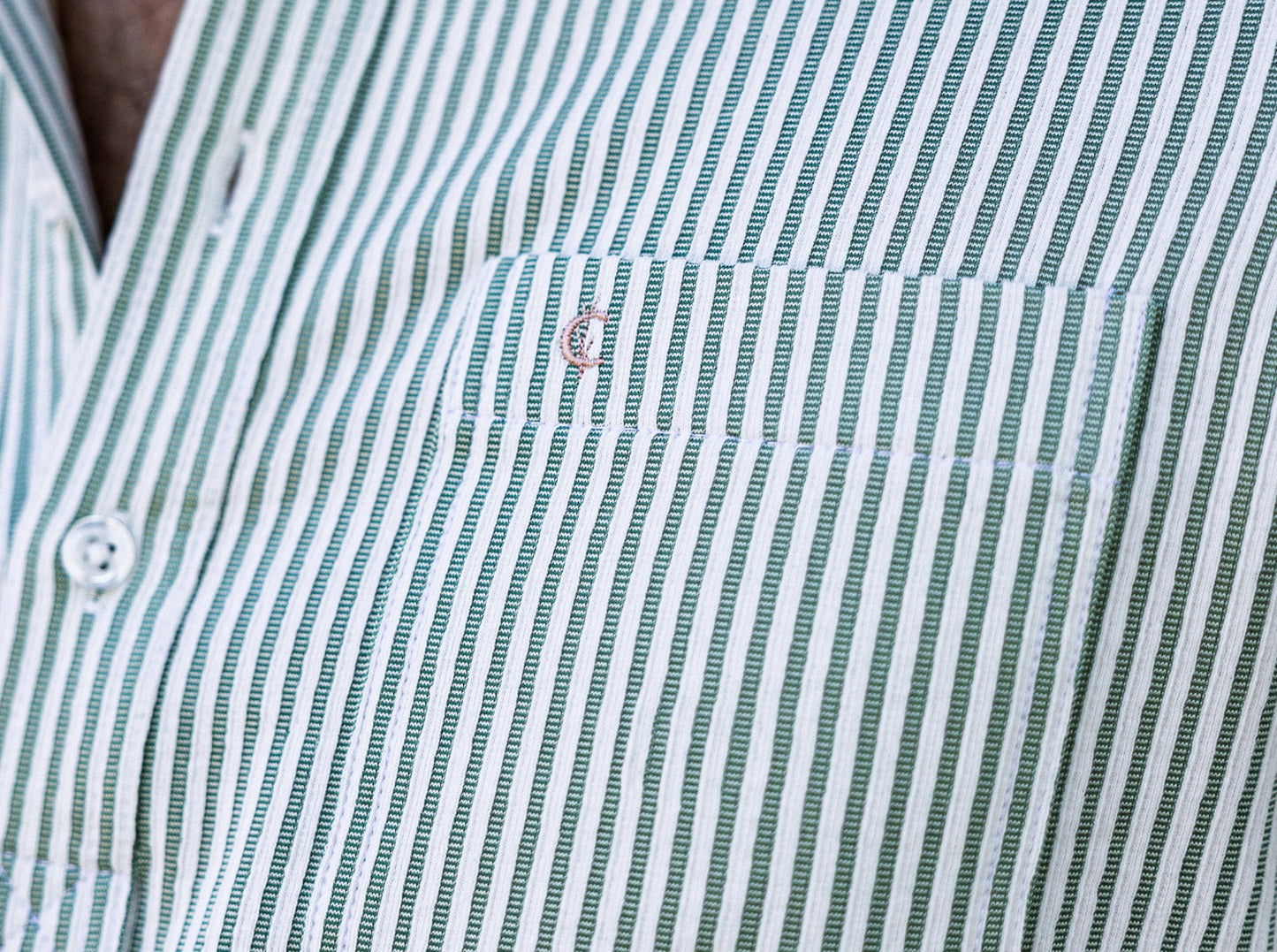 Striped Jacquard Knit Players Shirt - Green