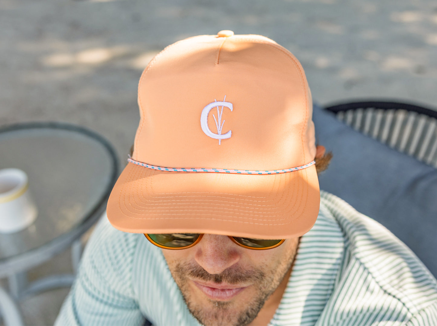 Throwback Hat - Grassy C - Peach Ripstop