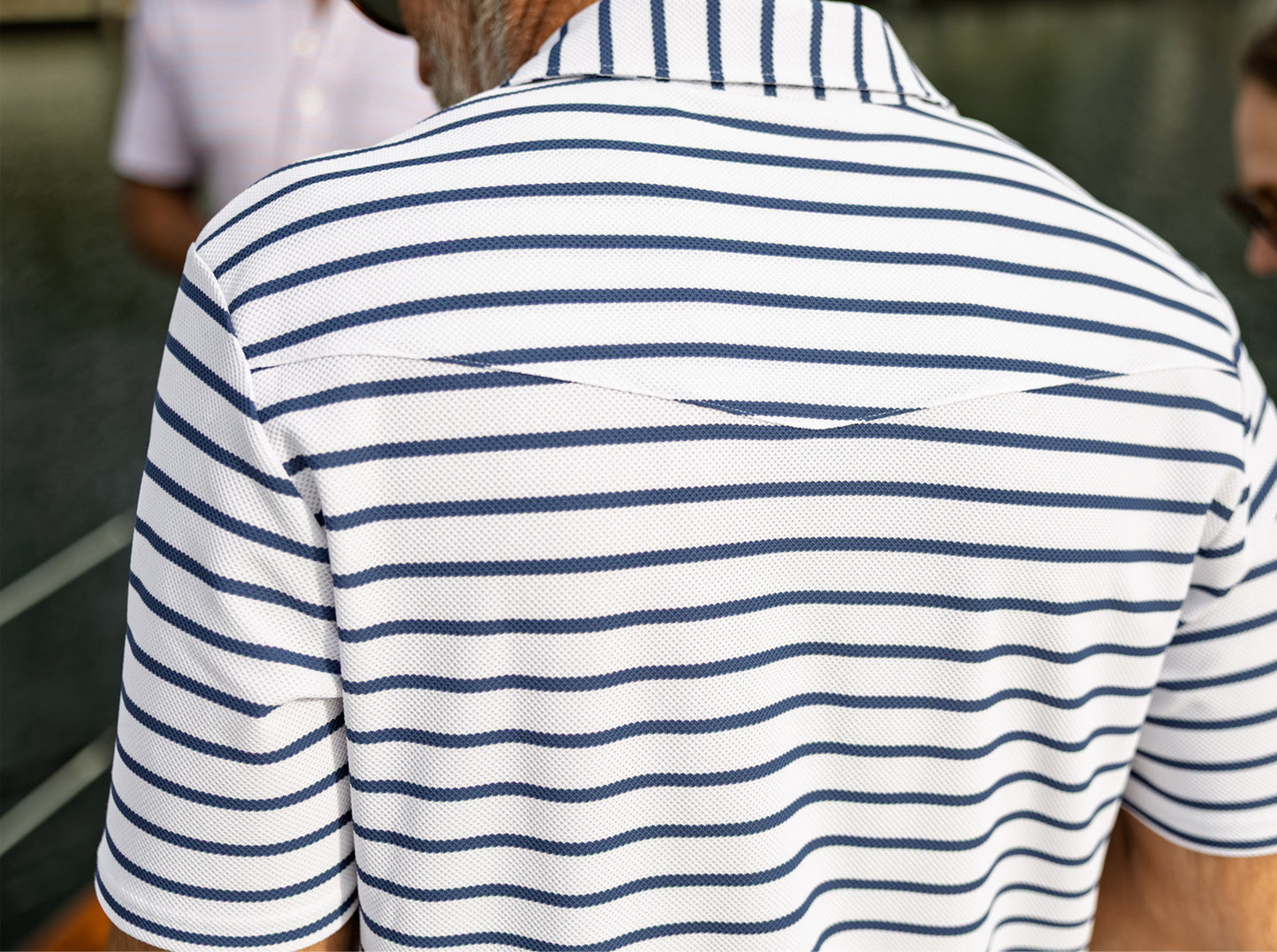 Performance Pique Knit Button Down - White
