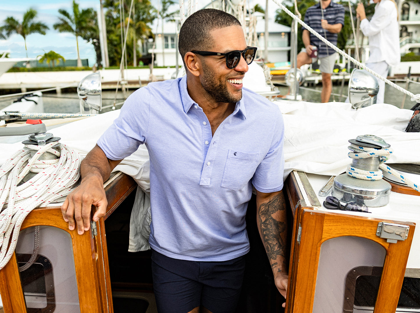 Top-Shelf Players Shirt - Bluebonnet Microstripe