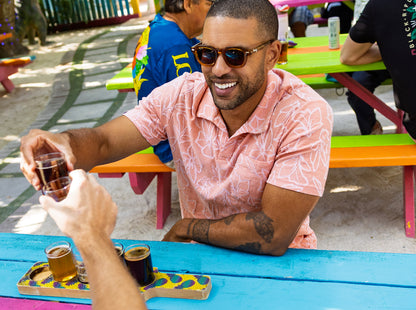 The Jacquard Monty Short Sleeve Polo - Coral