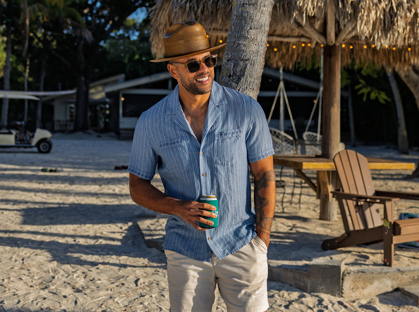 The Desi Shirt - Embroidered - Navy