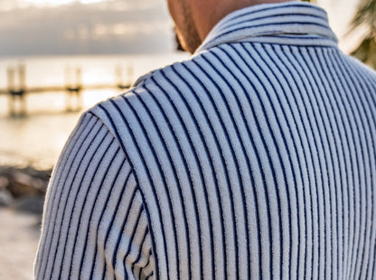 Terrycloth Button Down - Striped Jacquard - Natural