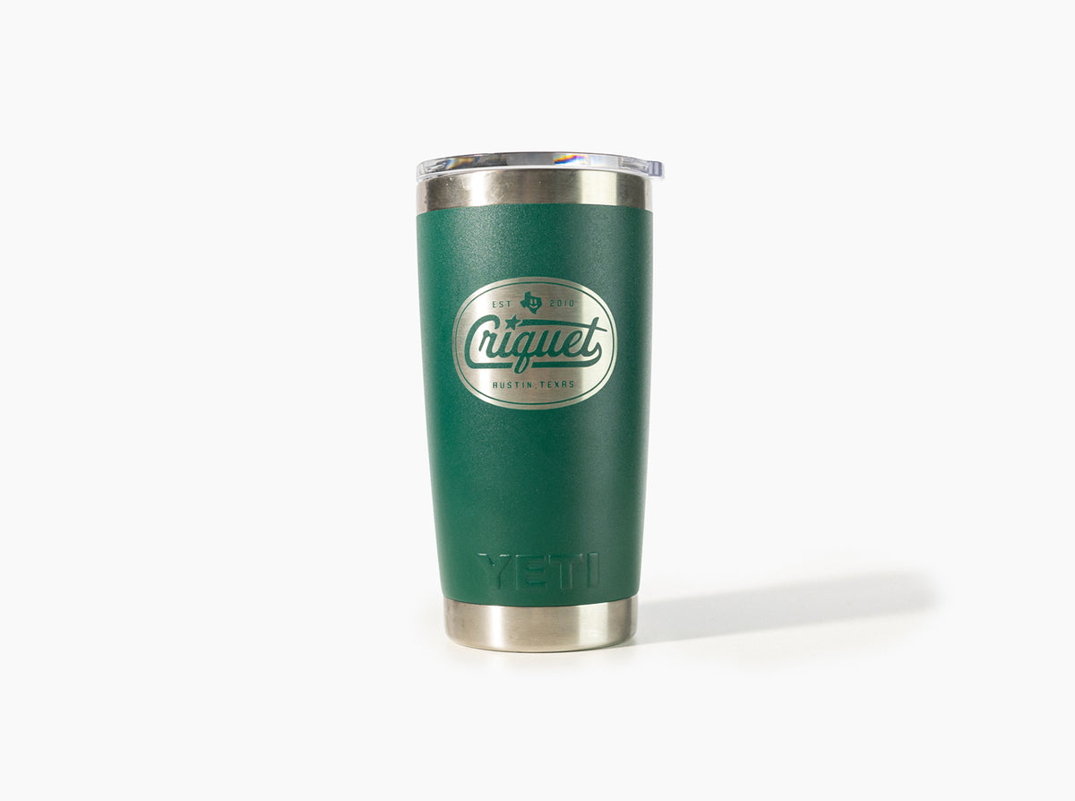 x YETI Script Tumbler Black Forest Green
