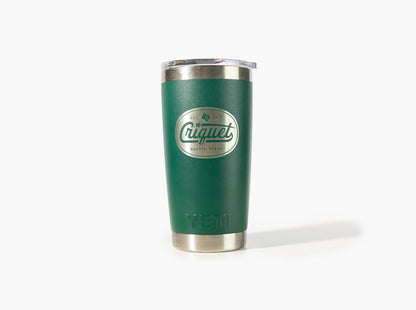 Criquet x YETI - Script Criquet 20 oz Tumbler - Black Forest Green