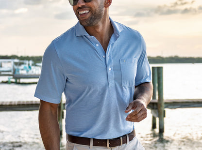 Spread Collar Polo - Hobby Stripe - Blue