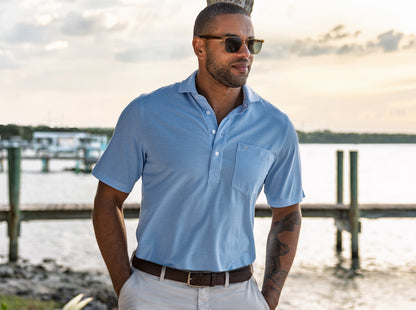 Spread Collar Polo - Hobby Stripe - Blue