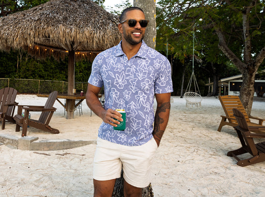The Jacquard Monty Short Sleeve Polo - Navy