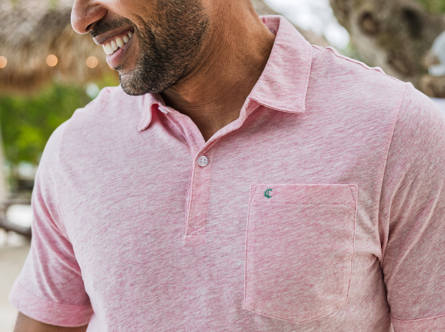 Sunwashed Polo - Heather Pink