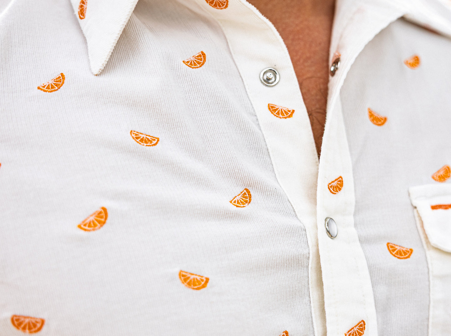 Short Sleeve Corduroy Pearl Snap - Orange Grove Embroidery