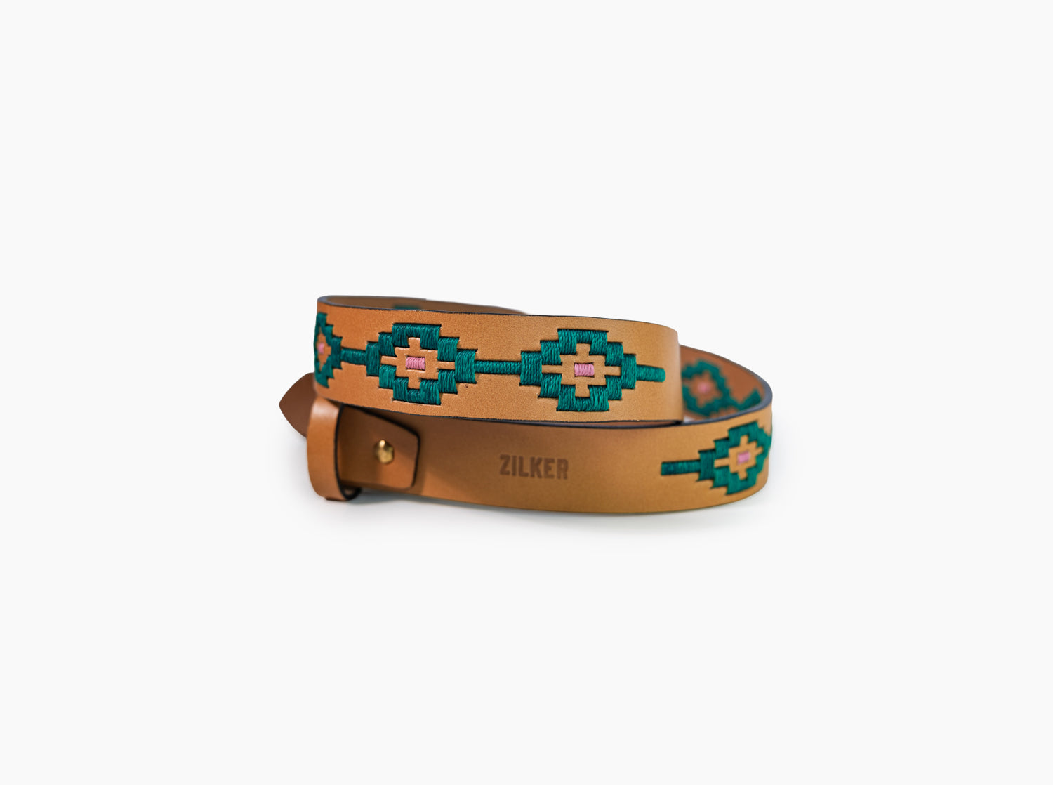 x Zilker Belts Gaucho Belt Green Pink