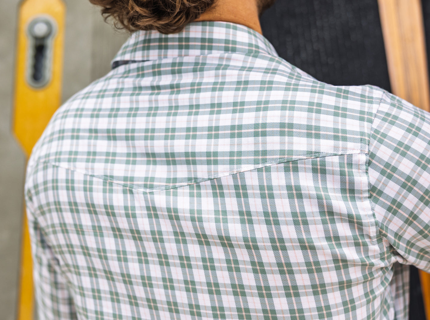 Short Sleeve Performance Pearl Snap - Olive Check