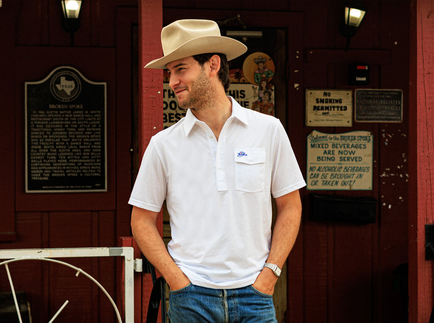 Willie Nelson Players Shirt - The Outlaw - Bright White