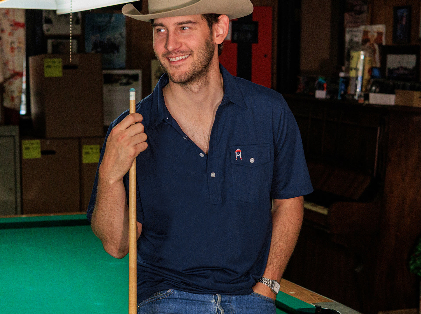 Willie Nelson Players Shirt - The Icon - Navy