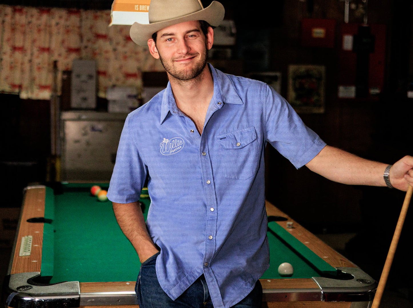 Willie Nelson Short Sleeve Corduroy - Willie Forever Lasso - Blue