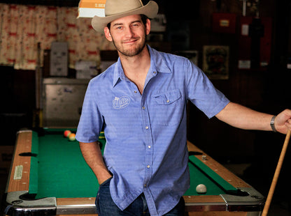 Willie Nelson Short Sleeve Corduroy - Willie Forever Lasso - Blue