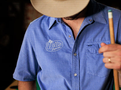 Willie Nelson Short Sleeve Corduroy - Willie Forever Lasso - Blue
