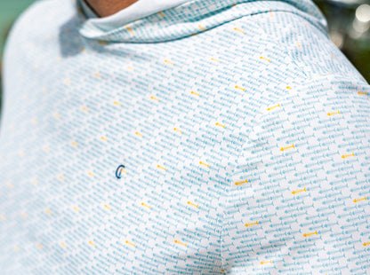 Hoodie Sun Shirt - Bonefish Print - Blue