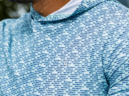Hoodie Sun Shirt - Bonefish Print - Navy