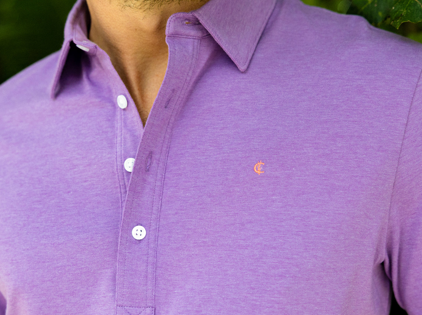 Slim Fit Top-Shelf Range Polo - Purple Microstripe