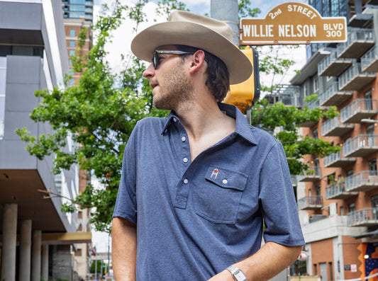 Willie Nelson Players Shirt - The Icon - Heather Navy