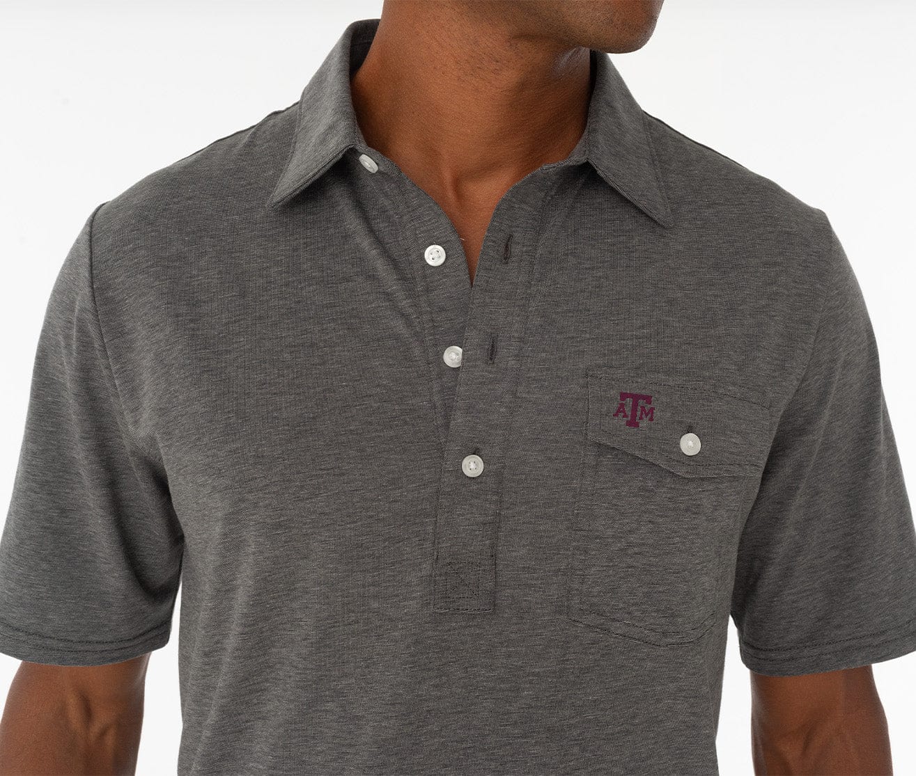 Texas A&M - Coach's Performance Players Shirt - A&M Mark - Heather Gray - Secondary