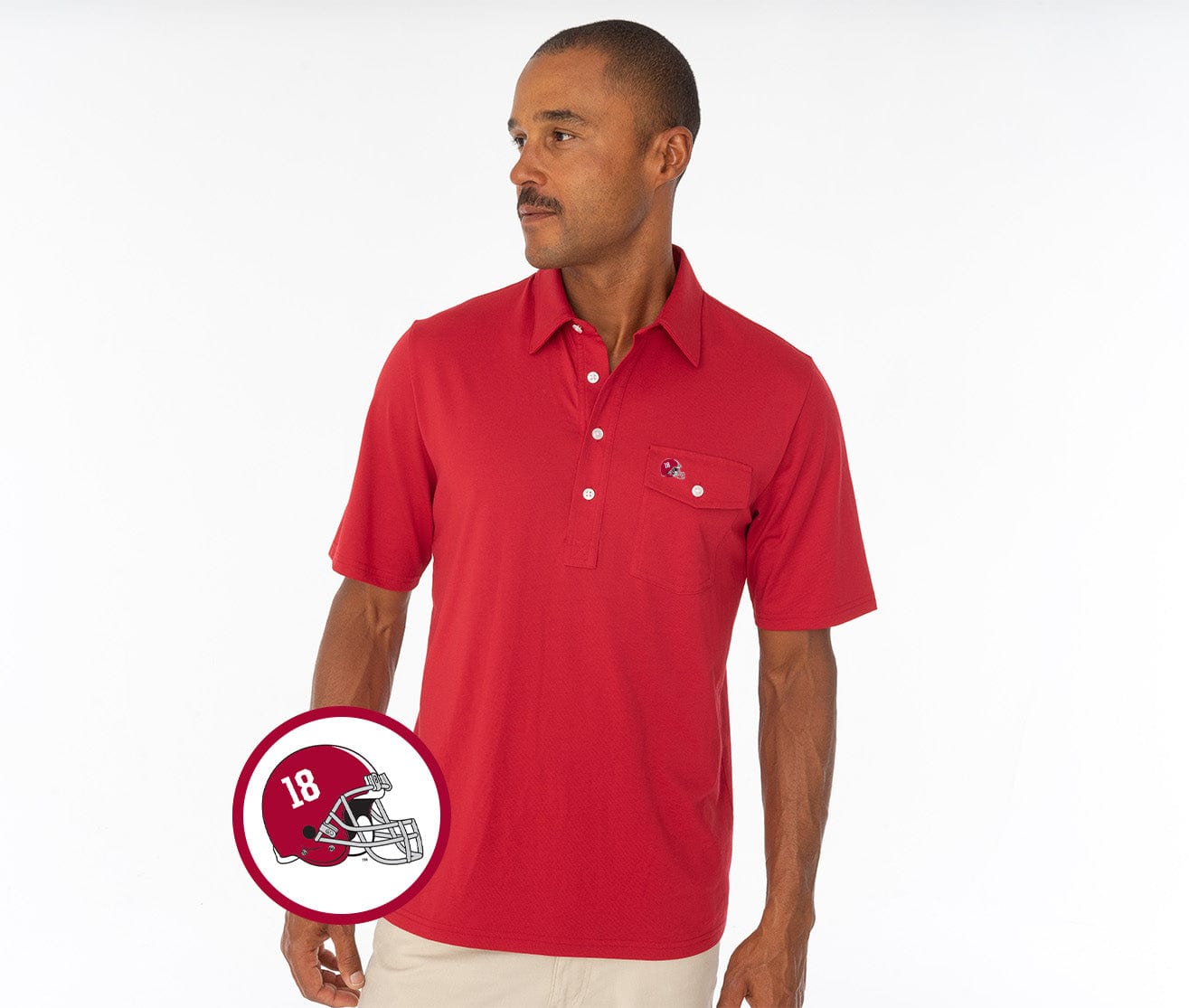 Alabama - Coach's Performance Players Shirt - Helmet - Crimson