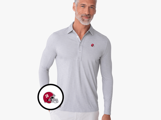 Alabama - Brrr Long Sleeve Range Polo - Helmet - Silverado