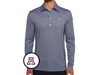 Arizona - Jacquard Long Sleeve Polo - A - Navy Stripe