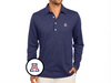 Arizona - Jacquard Long Sleeve Range Polo - A - Navy
