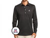 Arizona - Jacquard Long Sleeve Polo - A - Black