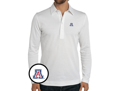 Arizona - Jacquard Long Sleeve Polo - A - White