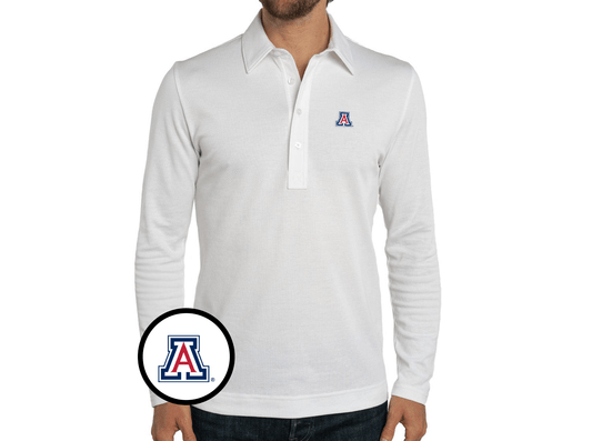 Arizona - Jacquard Long Sleeve Polo - A - White