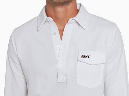 Army - Long Sleeve Players Shirt - Army Text - White