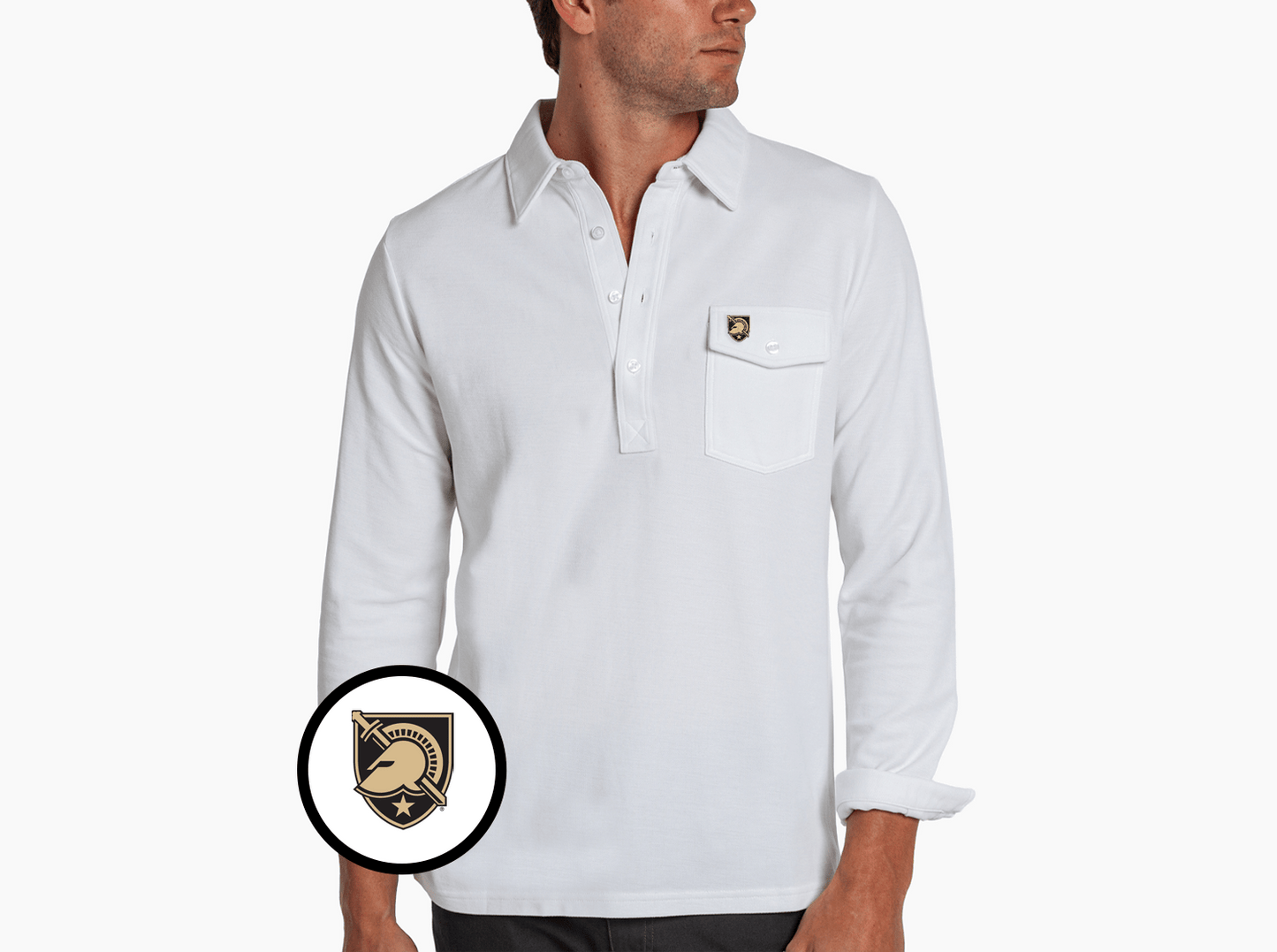 Army - Long Sleeve Players Shirt - Shield - White