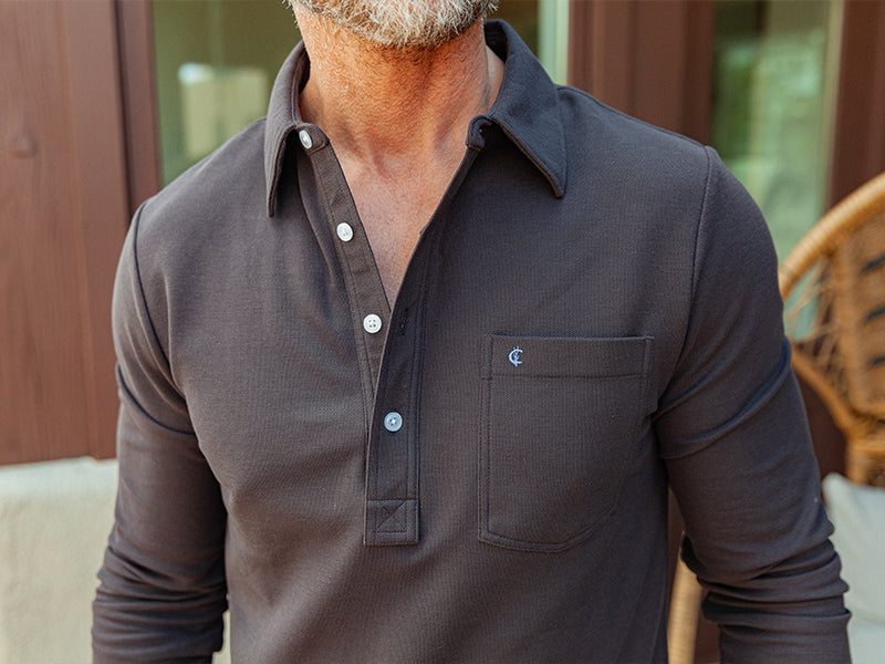 Men's Rugger Long-Sleeve Polo Shirt | Green | XS | Uniqlo US