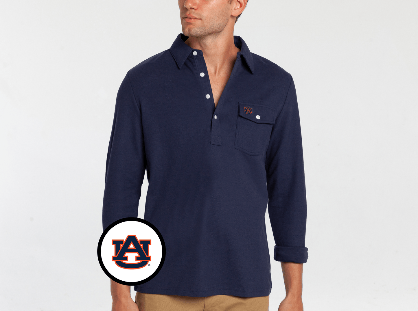 Auburn - Long Sleeve Players Shirt - Interlock - Peacoat