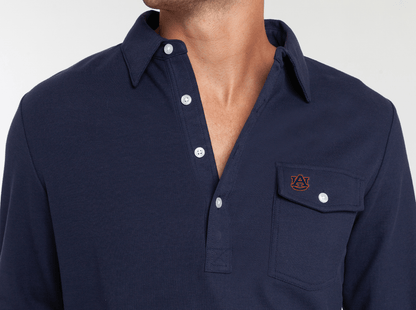 Auburn - Long Sleeve Players Shirt - Interlock - Peacoat