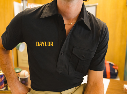Baylor - Retro Coach's Players Shirt - Baylor Text - Black