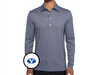 BYU - Jacquard Long Sleeve Range Polo - Oval - Navy Stripe